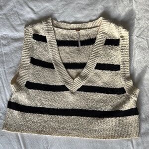 Free People Santa Monica Cropped Striped Knit Vest